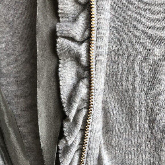 J. Crew Cotton/Wool/Silk, Double Gold Zipper Women's Beige Sweater Size Large - Picture 3 of 9